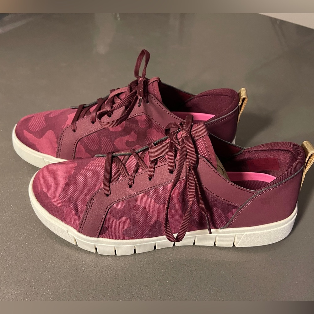 Wine Colored Camo Sneakers